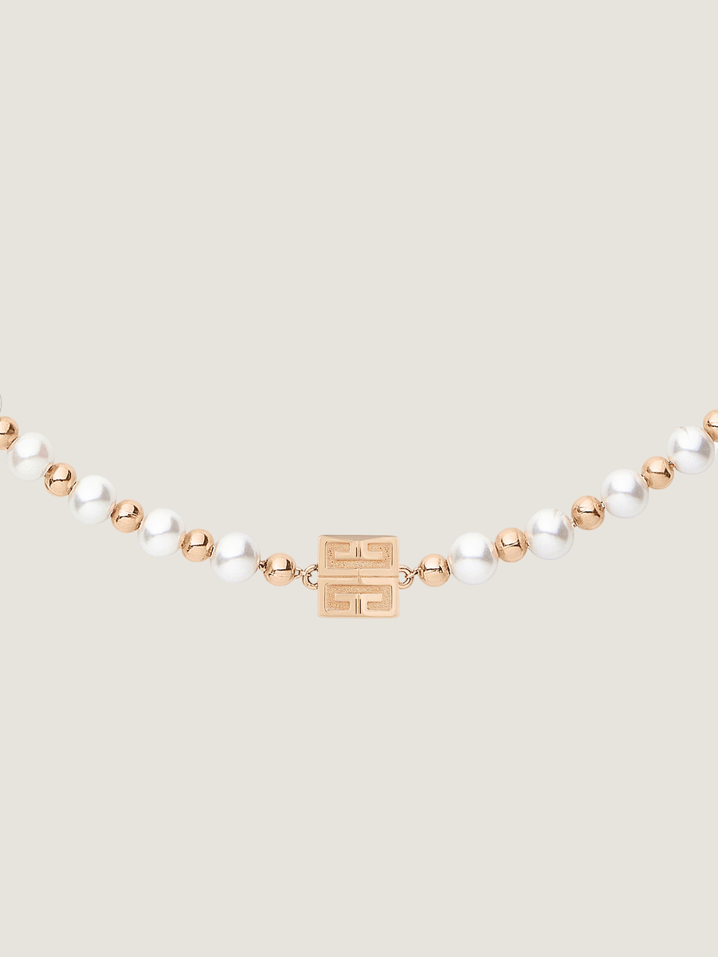 4G necklace in metal with pearls